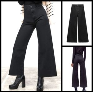 Zara The Marine Straight Wide Leg Jeans